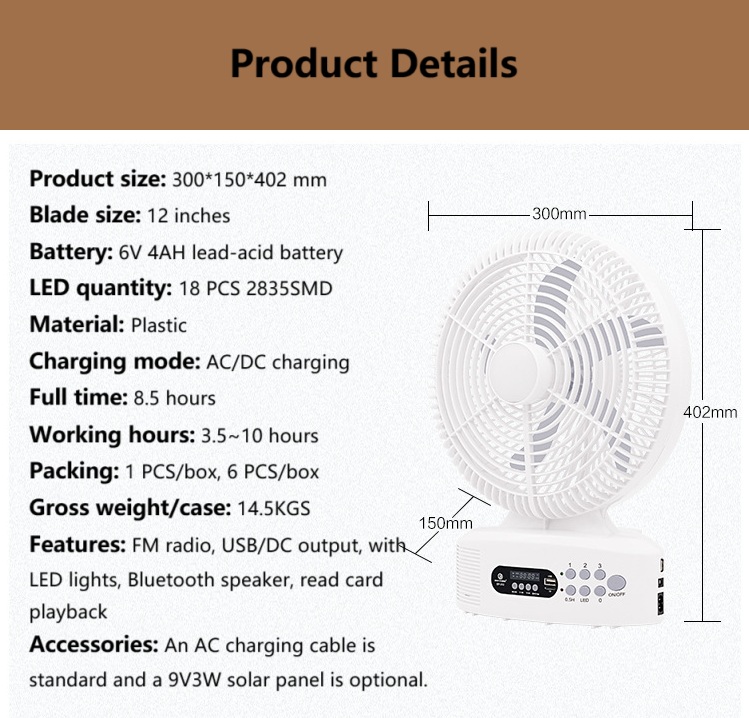 solar powered fan for camping