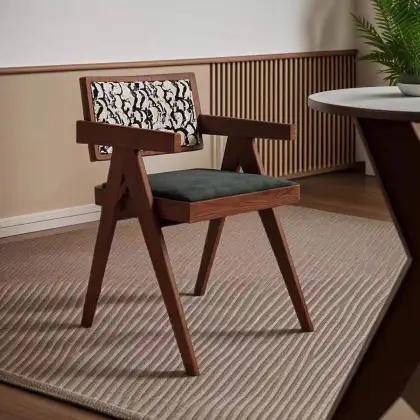 Solid Wood Dining Chair Antique Style Leisure Chair