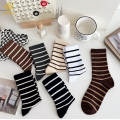 Maillard 줄무늬 커피 컬러 ins 미드 튜브 양말 더미 양말