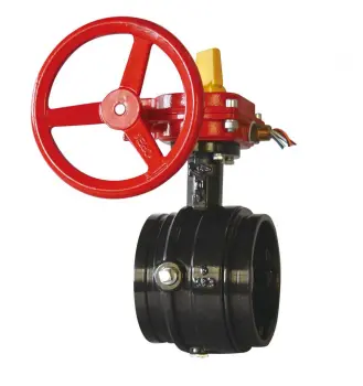 DIN Double Eccentric Grooved Butterfly Valve with Tamper Switch