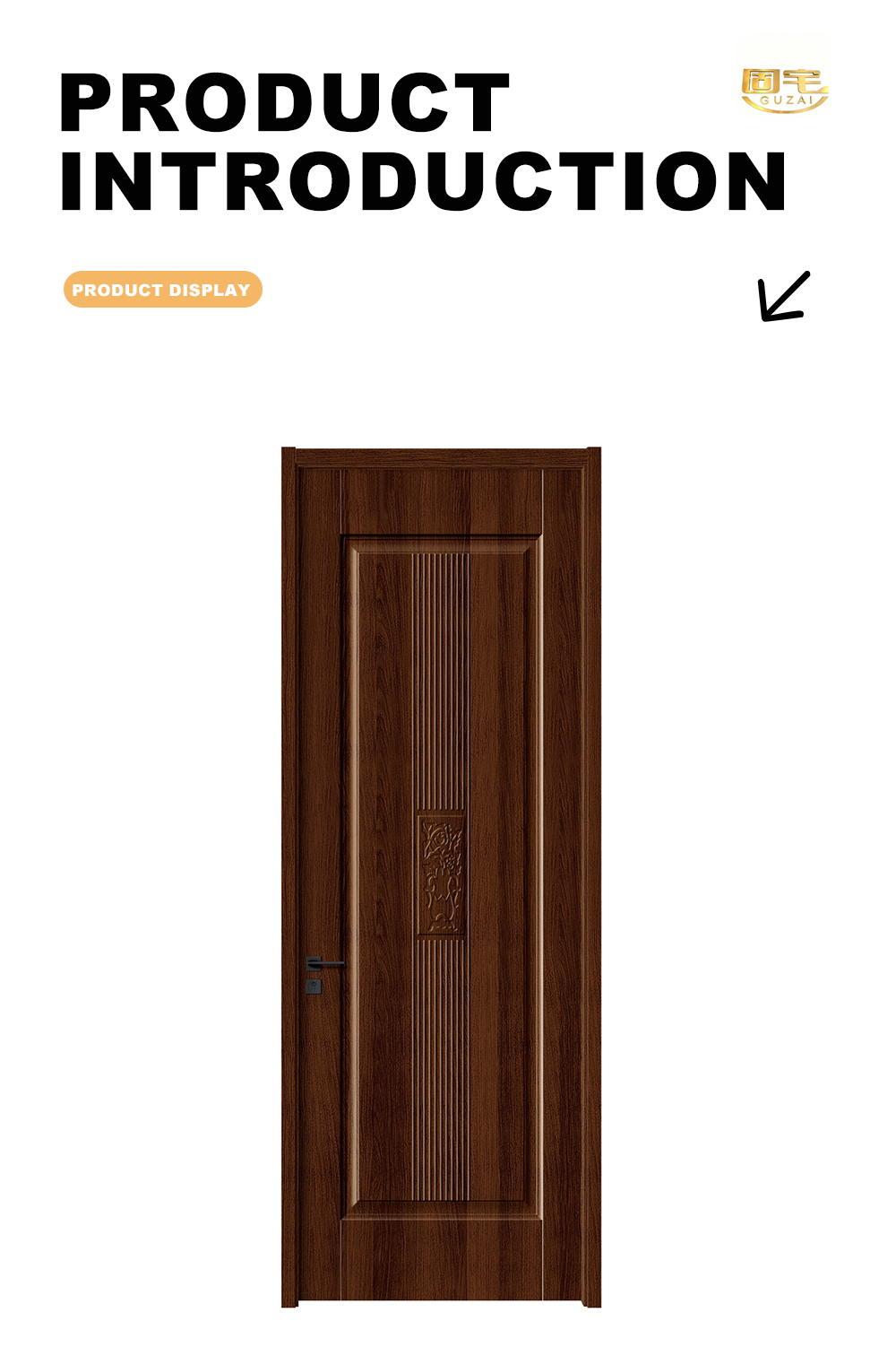 Dark Spliced Carved Fluted Interior Door X