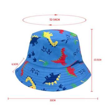 Cartoon Double-Sided Baby Beach Bucket Hat - Stock Parent-Child Animal Polyester Sun Protection Hat