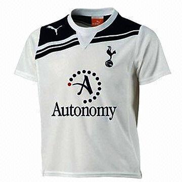 Fahion White Men's Soccer Jerseys, Short Sleeves, Made of 100% Polyester Interlock 135g/m