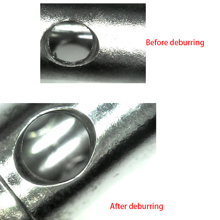 Plasma deburring effect Plasma deburring effect