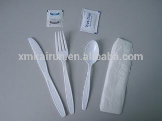 Set of 7pcs Knife, Fork, Spoon Salt, Pepper, Napkin, Towel Plastic Cutlery & Flatware