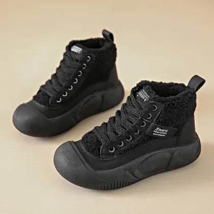 2023 Women's High Top Plush Thick Soled Breathable Winter Walking Shoes
