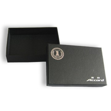 Black cardboard lid and base box with hot stamping logo