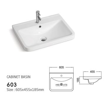 CE Approved China Deep Cabinet Wash Basin 603
