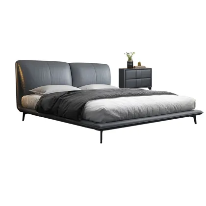 low moq wood leather bed with OEM/ODM