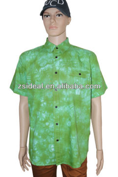 Fashion custom 100%cotton high quality men's short sleeve shirt made in China