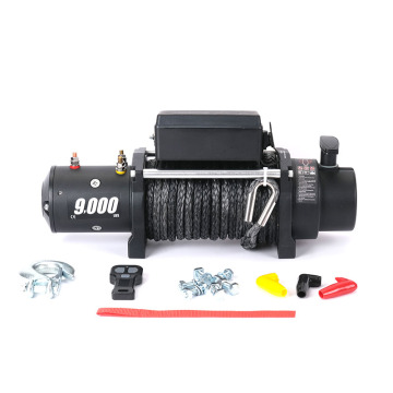 12 V 9000lbs synthetic rope winch