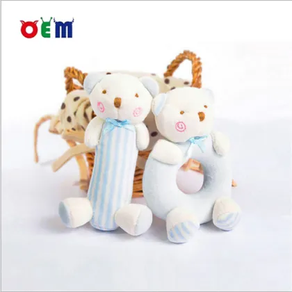 Baby Wrist Plush Bear Rattle Toys