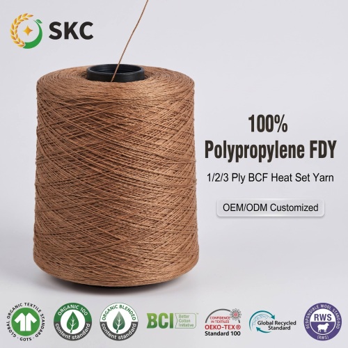 PP/Naylon/Polyester Yüksek Mukavemetli Alev Geciktirici Anti-UV Ham Beyaz ve Renkli 1ply/2ply/3ply BCF Halı için Isı Ayar İpliği