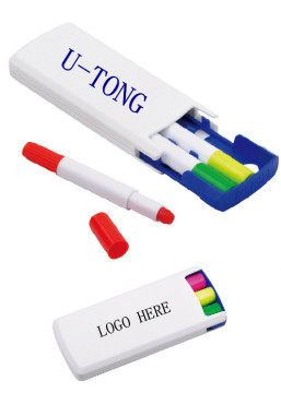 3 Colors Solid Fluorescent Marker Set