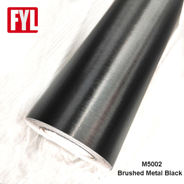 Película de vinilo de vinilo metálico cepillado con cepillado negro