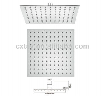 Bath shower brass ball Square shower head stainless steel rain shower