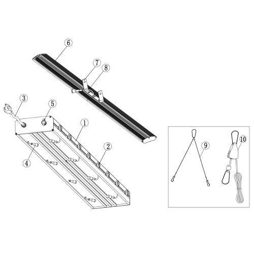 Volledige spectrum PPFD Niveaus Hydro 8 Bars