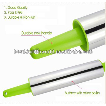 2014 new design 13.5 Inch Plastic Handle Stainless Steel Rolling Pin