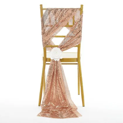 Custom Size Royal Blue Sequin Wedding Chair Sashes