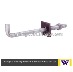 HDG anchor bolt with nut and square washer