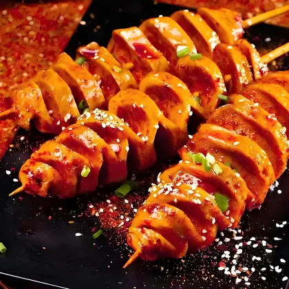 Vegetarian Grilled Gluten Skewers Series