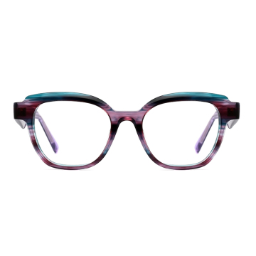 Women Vintage Design Bevel Acetate Frame Optical Glasses