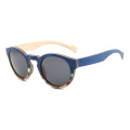 Blue Parquet Wooden Sunglasses