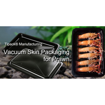 High Oxygen Barrier Prawn Vacuum Skin Packaging