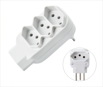 4-Outlet Brazilian Adapter with 10A, 2P+T and 250V~
