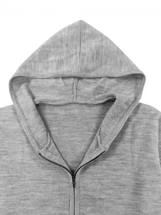 Men`s Basic Knitted Full Zip Hoodie