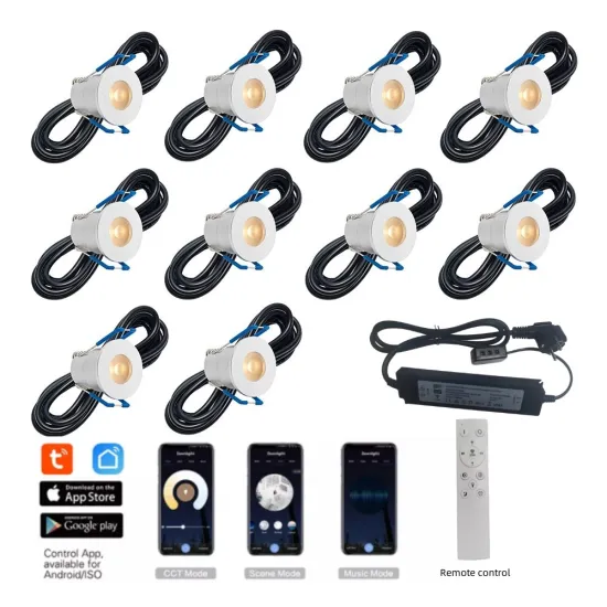 Mini LED Downlight Sets: 3W, DC12V, 10PCS - CCT Adjustable & Dimmable Lighting Kit