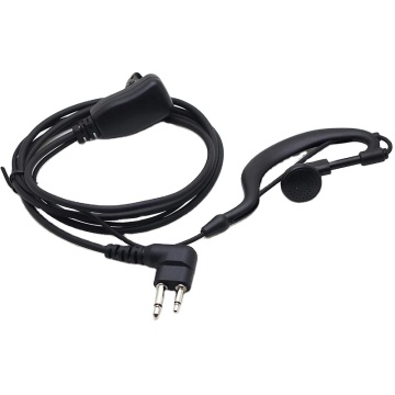2 Pin G Shape Clip-Ear Headset with Mic for Various Two Way Radio Devices