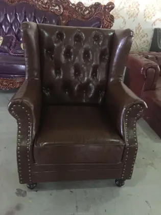 High Back Wing Chair Presidential Top Grain Leather Club Chair