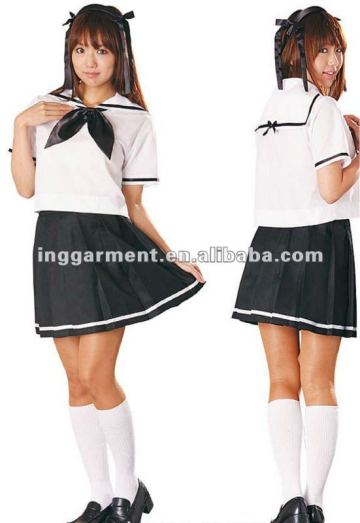 High School Girl Uniform Shirt and Pleated Skirt