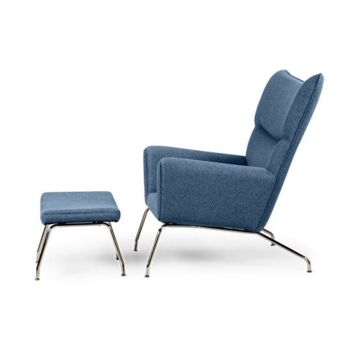 Replica Leather hans wegner chaise lounge Wing Chair