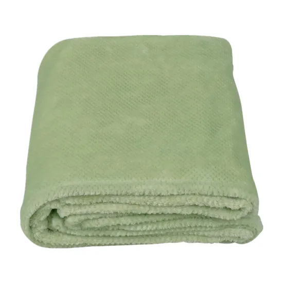 Flannel Fleece  Solid Jacquard Weave Pattern Blanket