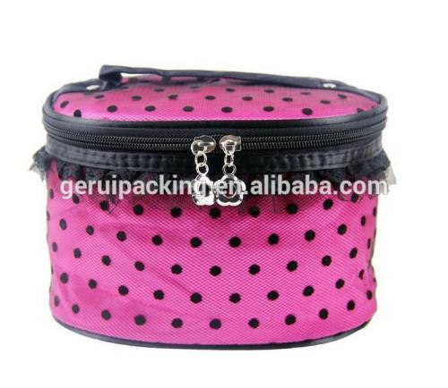 wholesale custom eco friendly satin cosmetic bag with mesh