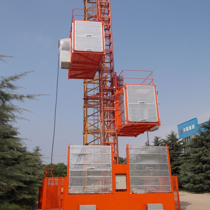 Building Lifter Double Cages Vertical Construction Elevator