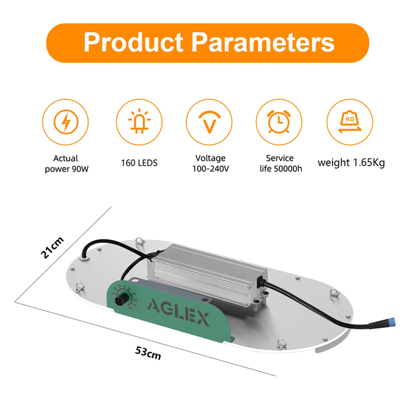 Aglex กันน้ำเต็มสเปกตรัม 1000W Grow LED โคมไฟ