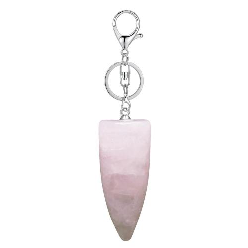 Bullet Shape Healing Pointed Chakra Key Chain Quartz Crystal Stone Charm Bullet Key Ring