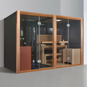 Premium 4-Personen-Temperatur-Glas-Sauna-Raum