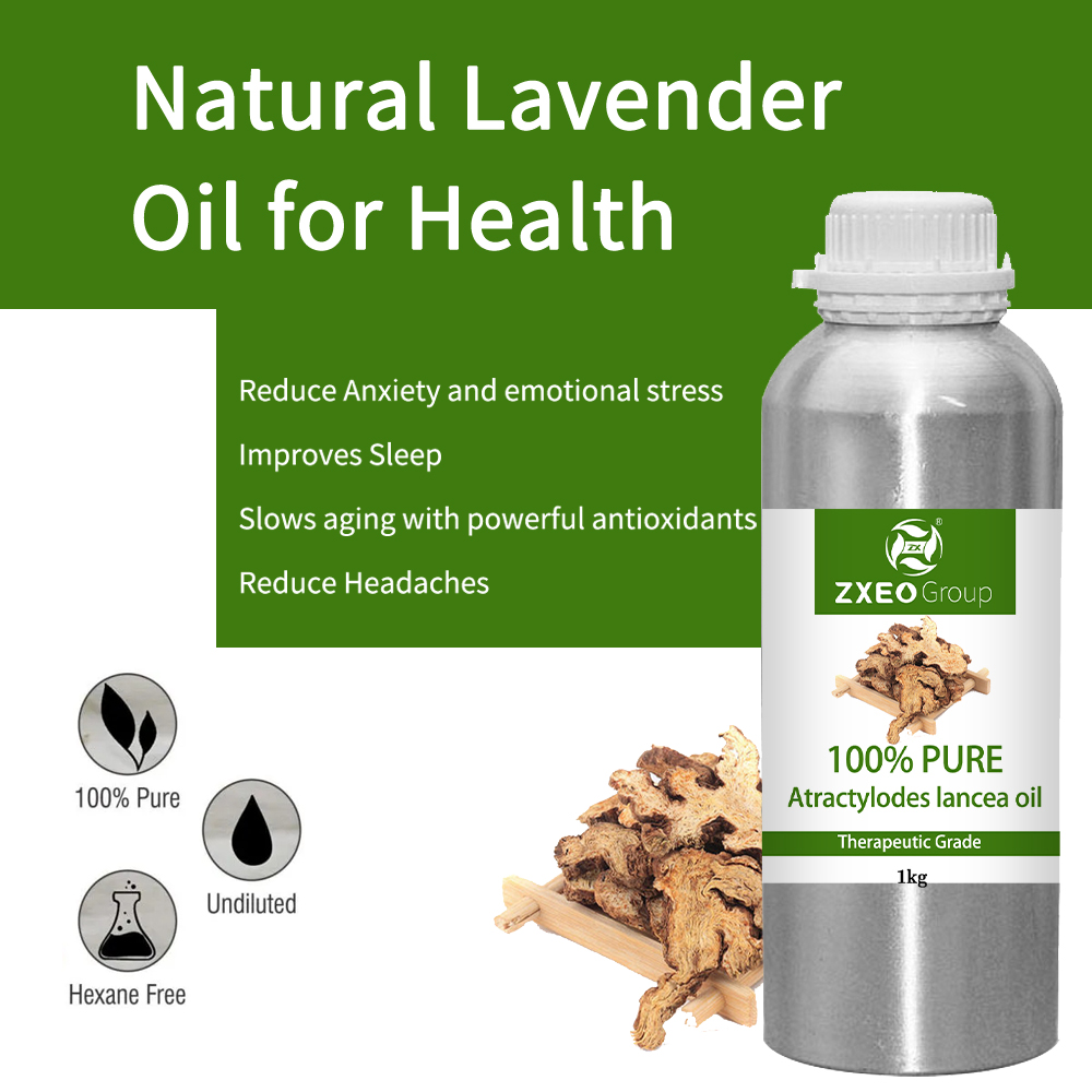 Aceites lancea de Atractylodes naturales puros al por mayor para la industria química diaria extracto de hierbas atractylis aceite