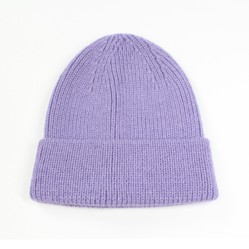 Classic Striped Plain Acrylic Knitted Beanie Hat