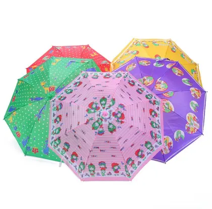 Kids' Cartoon Printed Umbrella 17 Inch Long Handle Sunscreen Rain Umbrella for Boys and Girls