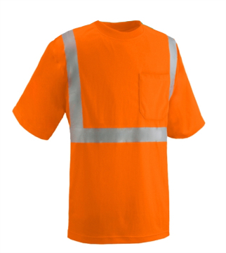 orange pocket tshirt high visibiliti reflective tape