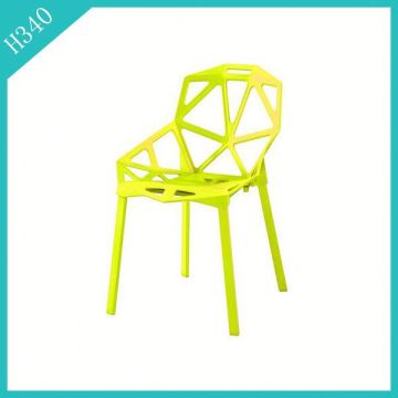 Green stackable plastic chairs