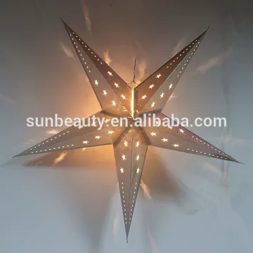 Manufacturer christmas decoration paper stars with LED light