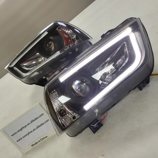 2011-2014 Dodge Charger LED Headlights LED Strip Head Lamps Black Housing