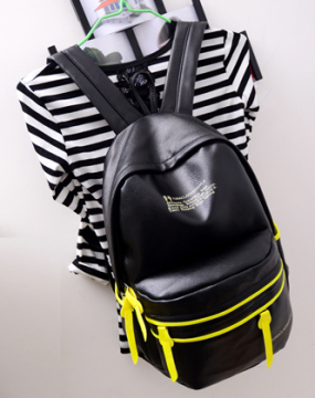 PU Leather School Backpack Bag Back Pack