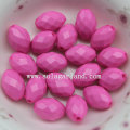 Opaque Colors Acrylic Faceted Oval Beads for Jewelry Parts